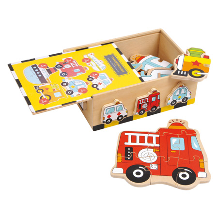 Material Didactico tienda Kasper Puzzle-Box vehículos